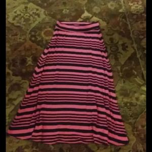 Cherokee pink and blue striped skirt